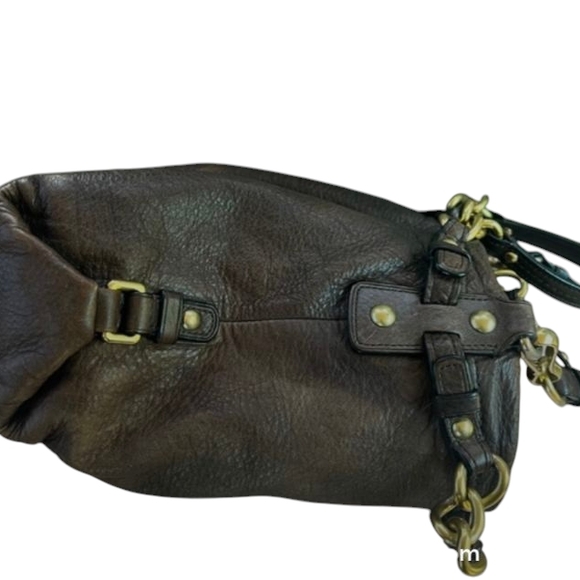 Vintage Coach Dark Brown Leather Shoulder Bag with Gold Hardware - Picture 6 of 6